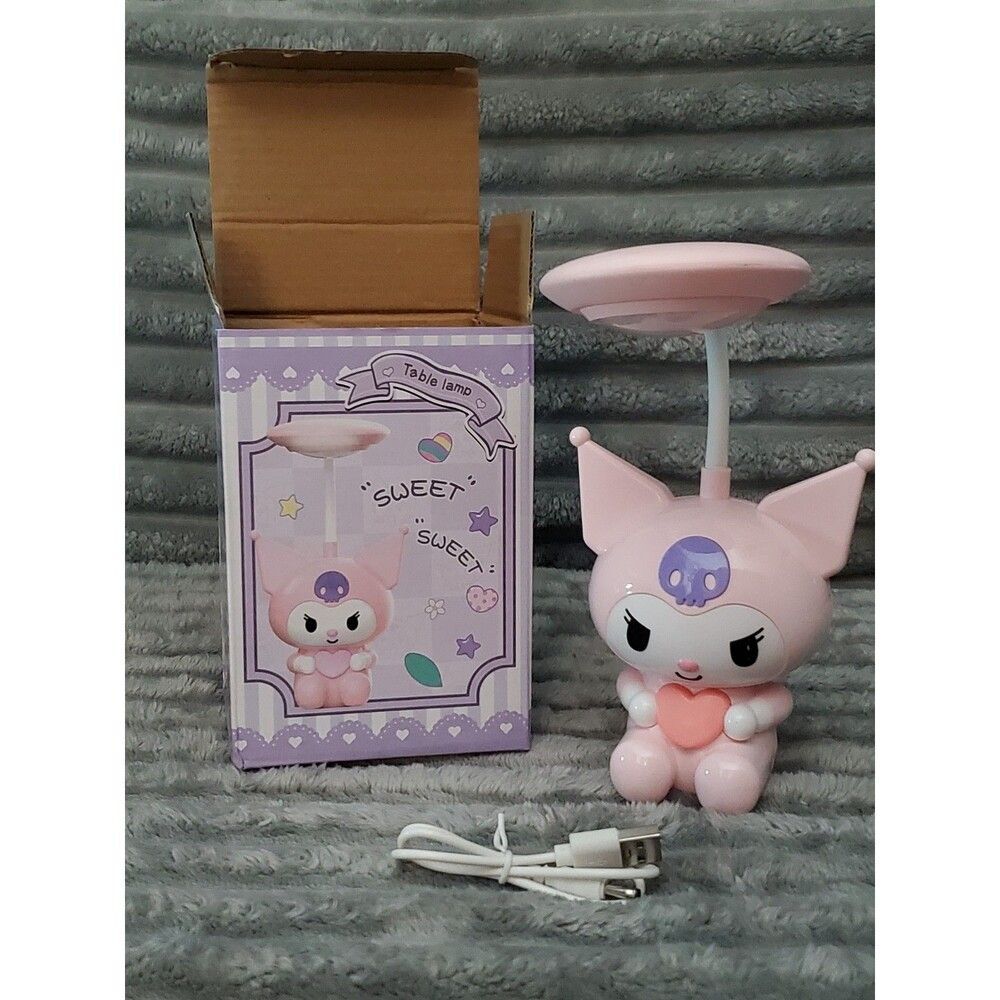 Set of 3 Small Kuromi Table Lamps 2 Black/ 1 Pink New - Picture 10 of 13